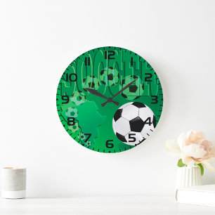 Reloj Redondo Grande Fútbol África Verde Audaz Fútbol