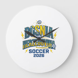 Reloj Redondo Grande Fútbol de Bosnia y Herzegovina 2026 Fútbol Negrita