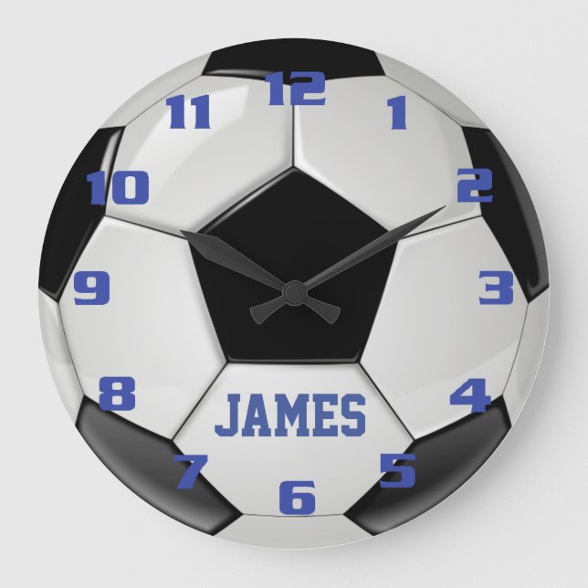 Reloj Redondo Grande Fútbol monograma (Anverso)