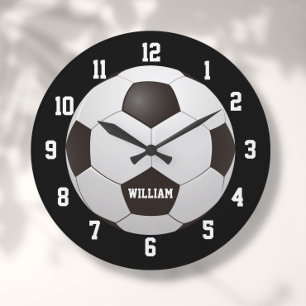 Reloj Redondo Grande Fútbol Personalizado Nombre
