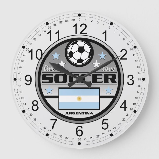 Reloj Redondo Grande Fútbol vivo la Argentina del amor (Anverso)