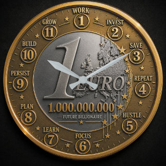 Reloj Redondo Grande Future Billionaire Euro Coin 