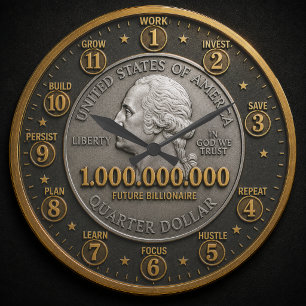Reloj Redondo Grande Future Billionaire Mindset Millionaire 