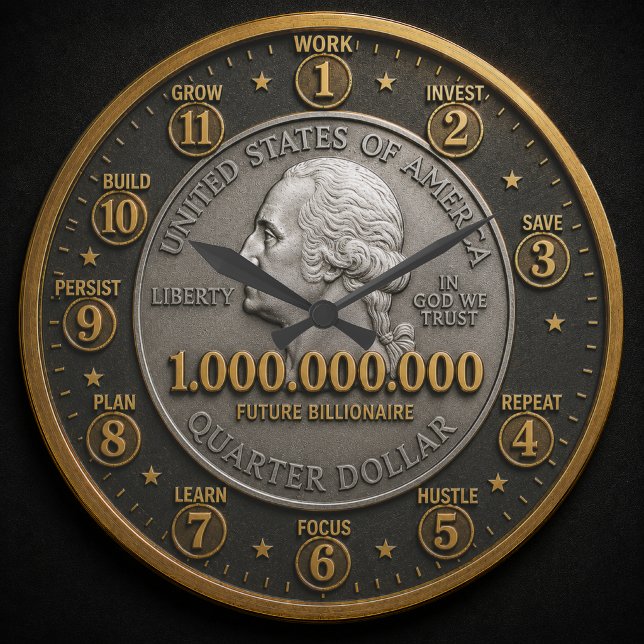 Reloj Redondo Grande Future Billionaire Mindset Millionaire  (Subido por el creador)