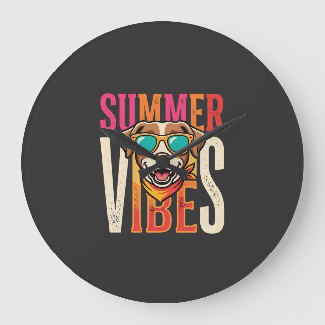 Reloj Redondo Grande Gafas de sol para perros Summer Vibes (Anverso)