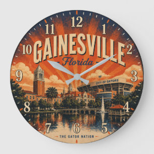 Reloj Redondo Grande Gainesville Florida Sunshine State College Town 