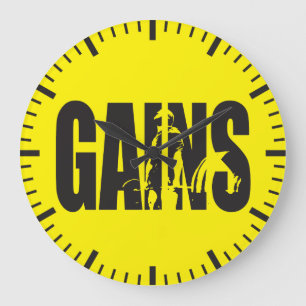 Reloj Redondo Grande GAINS - "Construcción de cuerpos" Motivación