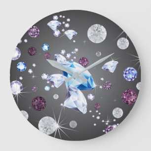 Reloj Redondo Grande Galaxia Diamante 5