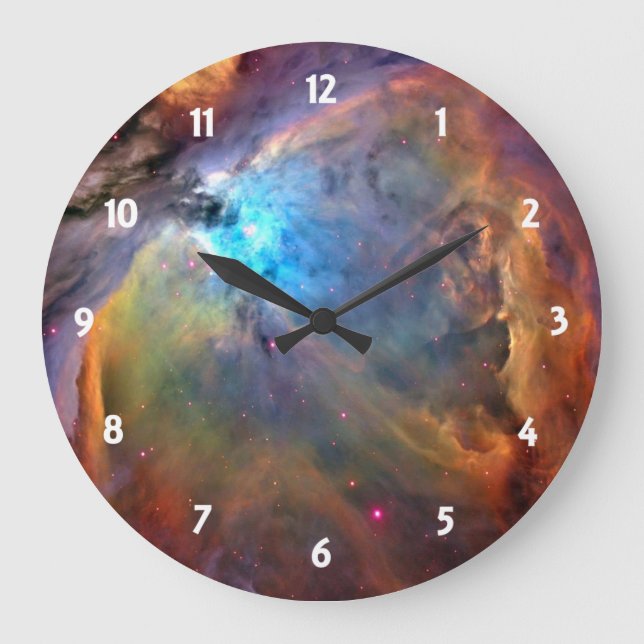 Reloj Redondo Grande Galaxia espacial Orion Nebula (Anverso)