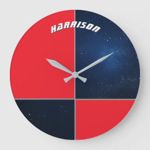 Reloj Redondo Grande Galaxia Personalizada Espacio Personalizado