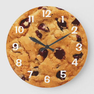Reloj Redondo Grande Galleta de microprocesador de chocolate