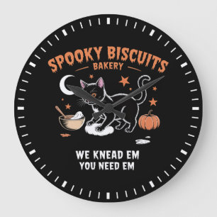 Reloj Redondo Grande Galletas Espeluznantes Panadera Felina Calabaza de