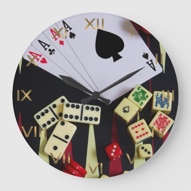 Reloj Redondo Grande Gambling casino gaming pieces (Anverso)
