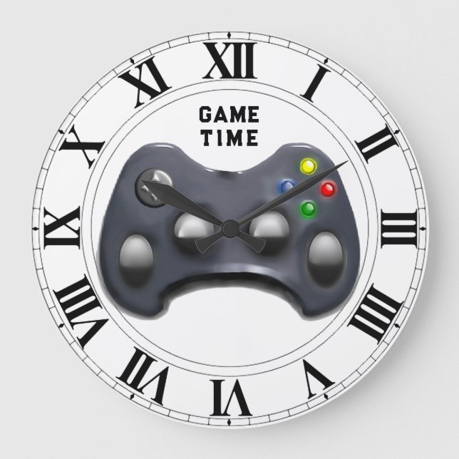 Reloj Redondo Grande Gamer de vídeo (Anverso)