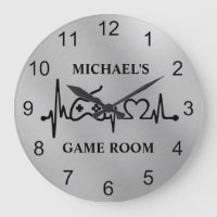 Gamer Gaming Heartbeat Monograma Silver