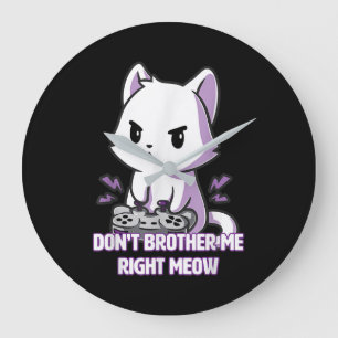 Reloj Redondo Grande Gaming Cat no me moleste, mis amantes