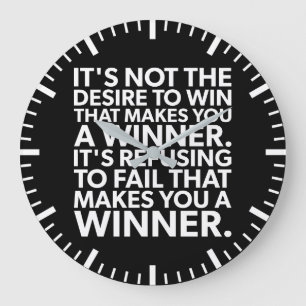 Reloj Redondo Grande Ganador - Negarse A Fracasar - Motivación De La So
