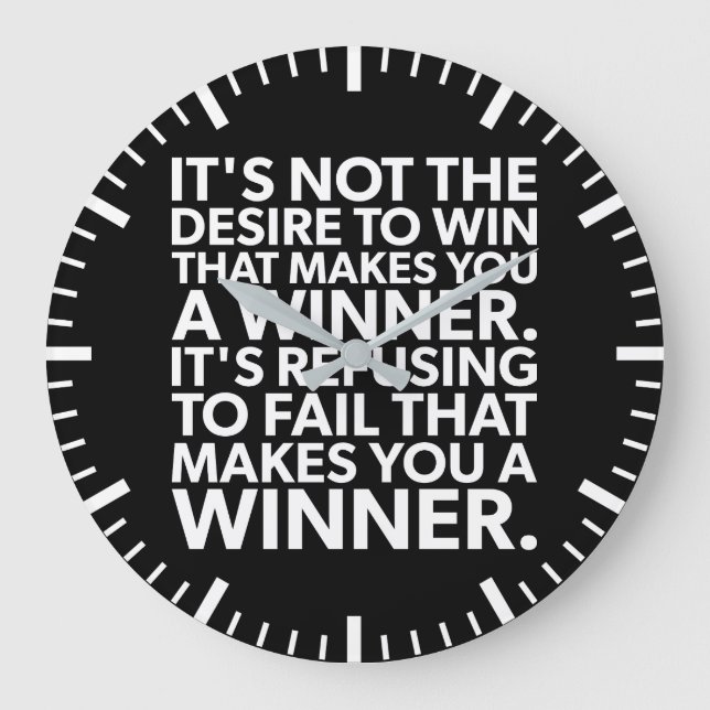 Reloj Redondo Grande Ganador - Negarse A Fracasar - Motivación De La So (Anverso)