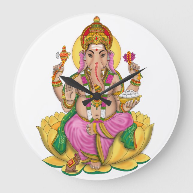 Reloj Redondo Grande Ganesha Clock (Anverso)