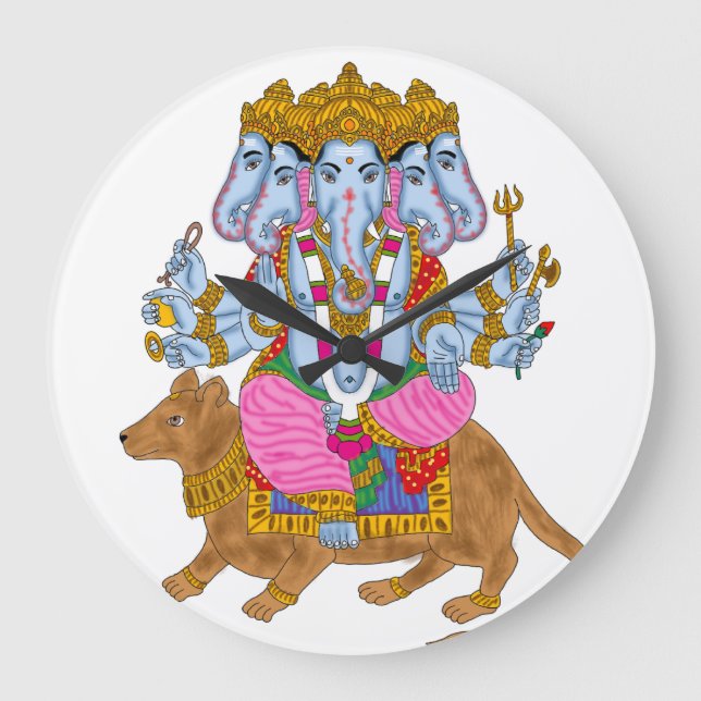 Reloj Redondo Grande Ganesha Clock & Wall Art for Home Use (Anverso)