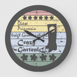 Reloj Redondo Grande Gärtnerin, Gartenlady, Gummistiefel Prinzessin