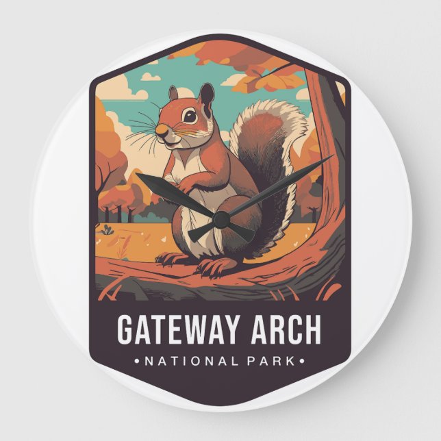 Reloj Redondo Grande Gateway Arch National Park Clock 2025 (Anverso)