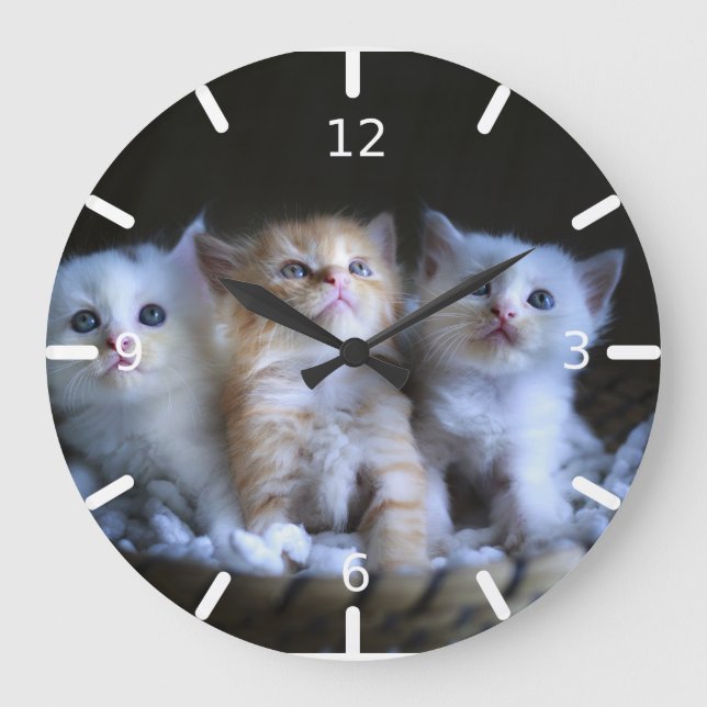 Reloj Redondo Grande Gatito (Anverso)