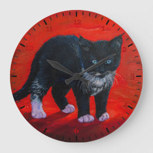Reloj Redondo Grande Gatito