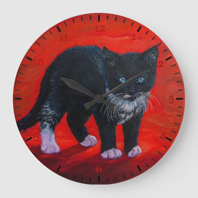 Reloj Redondo Grande Gatito (Anverso)