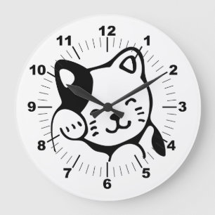 Reloj Redondo Grande Gatito