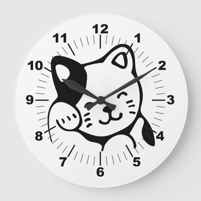 Reloj Redondo Grande Gatito (Anverso)