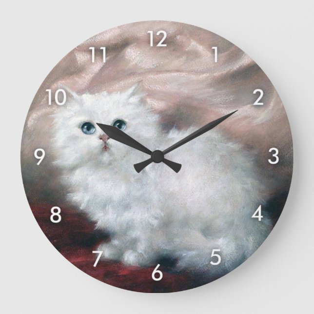 Reloj Redondo Grande Gatito blanco, Carl Kahler (Anverso)