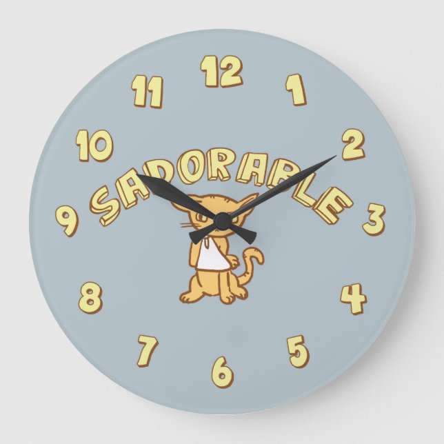 Reloj Redondo Grande Gatito de Sadorable (Anverso)
