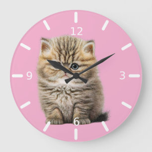 Reloj Redondo Grande Gatito lindo