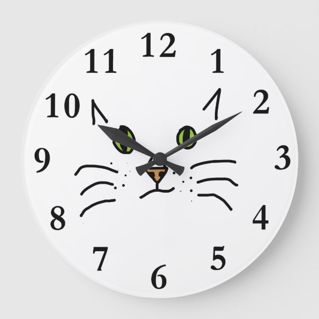 Reloj Redondo Grande Gato (Anverso)