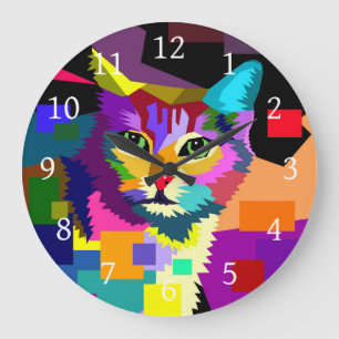 Reloj Redondo Grande gato 656