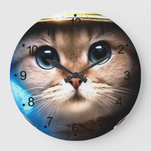 Reloj Redondo Grande Gato astronauta