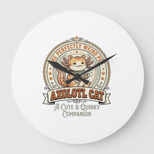 Reloj Redondo Grande Gato Axolotl Axolotl Lindo Raro Gato Mascota Vinta