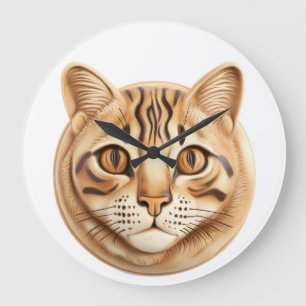 Reloj Redondo Grande Gato Bengal 3D Inspirado