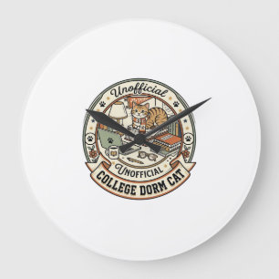 Reloj Redondo Grande Gato de la residencia universitaria Gato de la res