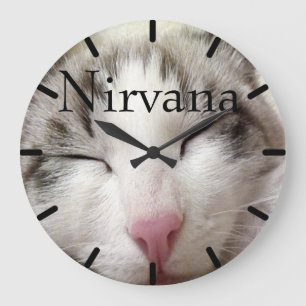 Reloj Redondo Grande Gato del nirvana