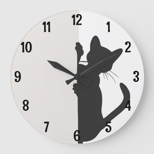 Reloj Redondo Grande Gato gatito gatito moderado y minimalista de peeki (Anverso)