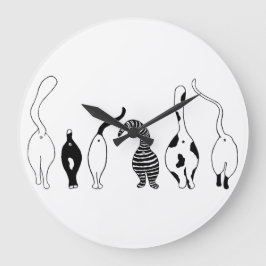 Reloj Redondo Grande Gato trasero