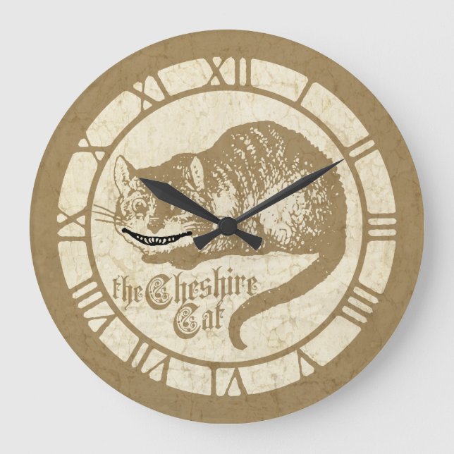 Reloj Redondo Grande Gato vintage de Alice Cheshire (Anverso)