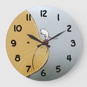 Reloj Redondo Grande Gato y ratón