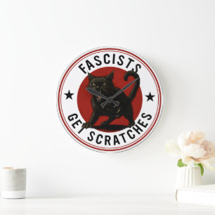 Reloj Redondo Grande Gatos Contra Fascistas