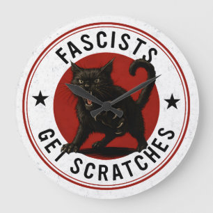 Reloj Redondo Grande Gatos Contra Fascistas