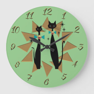 Reloj Redondo Grande Gatos modernos de Guay de mediados del siglo