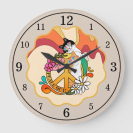 Reloj Redondo Grande Gatos | Paz fuera