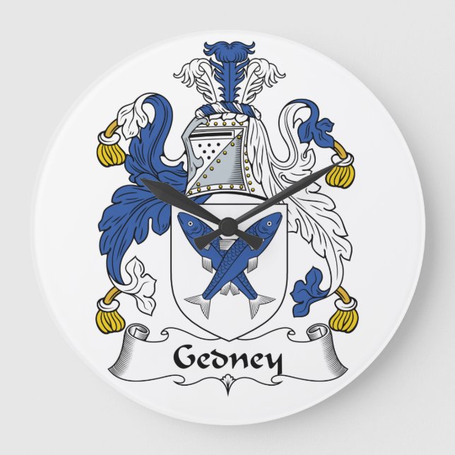 Reloj Redondo Grande Gedney Family Crest (Anverso)